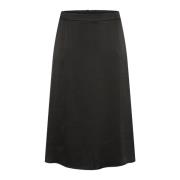 Eenvoudige Zwarte Diepe Rok Kaffe Curve , Black , Dames