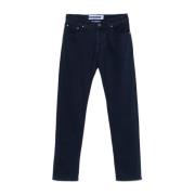 Blauwe Gestructureerde Tapered Leg Jeans Jacob Cohën , Blue , Heren