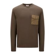 Militaire Stijl Groen Bruine Trui Moncler , Brown , Heren