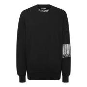 Katoenen sweatshirt met geborduurd logo Plein Sport , Black , Heren