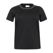 Zwart Diep T-Shirt Top Kaffe Curve , Black , Dames