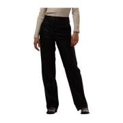 Zwarte PU Broek Mid Waist Stijlvol Minus , Black , Dames