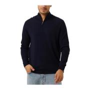 Navy Half Zip Pullover Sweater Profuomo , Blue , Heren