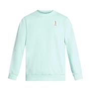 Blauwe Katoenen Logo Patch Sweatshirt Casablanca , Blue , Heren