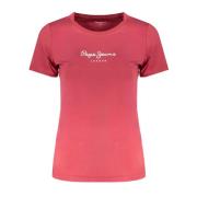 Rode Dames T-shirt met korte mouwen Pepe Jeans , Red , Dames