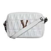 Gewatteerde Nappa Leren Crossbody Tas Versace , White , Dames