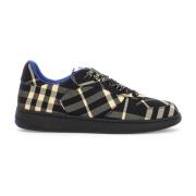 Check Sneakers met Ruiterontwerp Burberry , Black , Heren