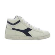 Blauwe Hoge Top Gewaxte Sneakers Diadora , White , Heren