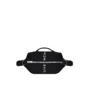 Zwarte nylon tas met gladleren details Givenchy , Black , Heren