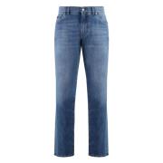 Katoenen jeans met metalen details Dolce & Gabbana , Blue , Heren