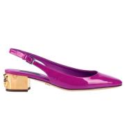 Lila Leren Pumps met Bandje Dolce & Gabbana , Purple , Dames