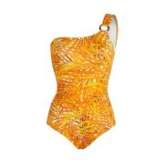 Een schouder Palm Leaves Badpak voor dames Vilebrequin , Orange , Dame...