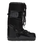 Zwarte Satijnen Icon Glance Laarzen Moon Boot , Black , Dames