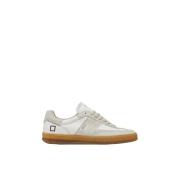 Witte suède en leren lage sneakers D.a.t.e. , White , Heren