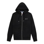 Heren Zip Hoodie Zwart Sun68 , Black , Heren