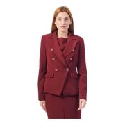 Bordeaux Double-Breasted Blazer Fracomina , Red , Dames