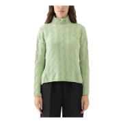 Kasjmier Zijde Trui Groen Le Tricot Perugia , Green , Dames