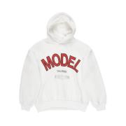 Grafische Print Hoodie in Wit Katoen Philippe Model , White , Heren