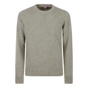 Beige Lambswool Sweater Girocollo K-Way , Gray , Heren