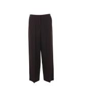 Rechte pijp wollen broek in Aubergine Fendi , Purple , Dames