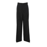 Zwarte Pailletten Wijde Pijp Broek Max Mara , Black , Dames