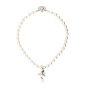 Parel Drop Choker Ketting Platina Multi Vivienne Westwood , Gray , Dam...