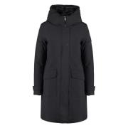 Technische Stof Parka met Afneembare Donsjas Woolrich , Black , Dames