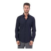 Blauw Slim Fit Katoenen Overhemd Hugo Boss , Blue , Heren