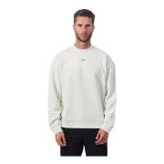 Witte Crewneck Katoenen Trui Hugo Boss , White , Heren