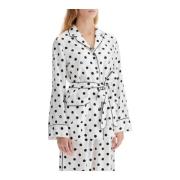 Zijden Pyjama Shirt met Polka Dots Dolce & Gabbana , White , Dames