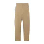 Beige Loose-Fit Katoenen Broek Jil Sander , Beige , Heren