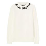 Logo Crew Neck Sweatshirt Palm Angels , White , Heren