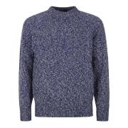 Klassieke Girocollo Sweaters Drumohr , Blue , Heren