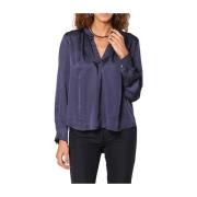 Adele Viscose Shirt Navy Blauw Mason's , Blue , Dames