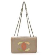 Pre-owned Leather chanel-bags Chanel Vintage , Beige , Dames