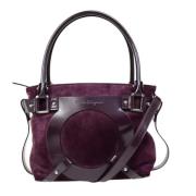 Pre-owned Suede handbags Salvatore Ferragamo Pre-owned , Purple , Dame...