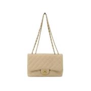 Pre-owned Leather chanel-bags Chanel Vintage , Beige , Dames