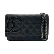 Pre-owned Leather wallets Chanel Vintage , Black , Dames