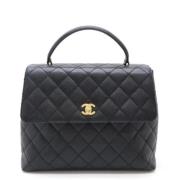 Pre-owned Leather handbags Chanel Vintage , Black , Dames