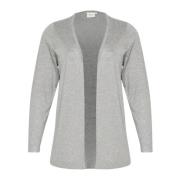 Grijze Melange Open Cardigan Kaffe Curve , Gray , Dames