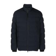 Blauwe Logo-Patch Gewatteerde Jas Woolrich , Blue , Heren