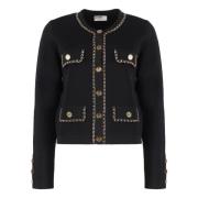 Cardigan met kettingdetail en versierde knopen Elisabetta Franchi , Bl...