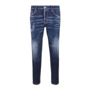 Klassieke Denim Jeans met Vijf Zakken Dsquared2 , Blue , Heren