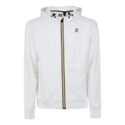 Witte Rits Hoodie K-Way , White , Heren