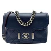 Pre-owned Leather chanel-bags Chanel Vintage , Blue , Dames