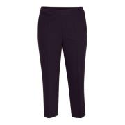 Paarse Cropped Broek met Elastische Taille Kaffe Curve , Purple , Dame...