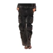 Cargo broek New Hunter fluweel straight fit Mason's , Black , Dames