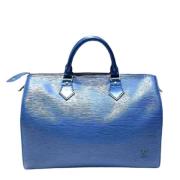 Pre-owned Leather handbags Louis Vuitton Vintage , Blue , Dames