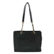 Pre-owned Leather totes Chanel Vintage , Black , Dames