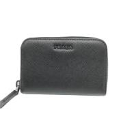 Pre-owned Leather wallets Prada Vintage , Black , Dames